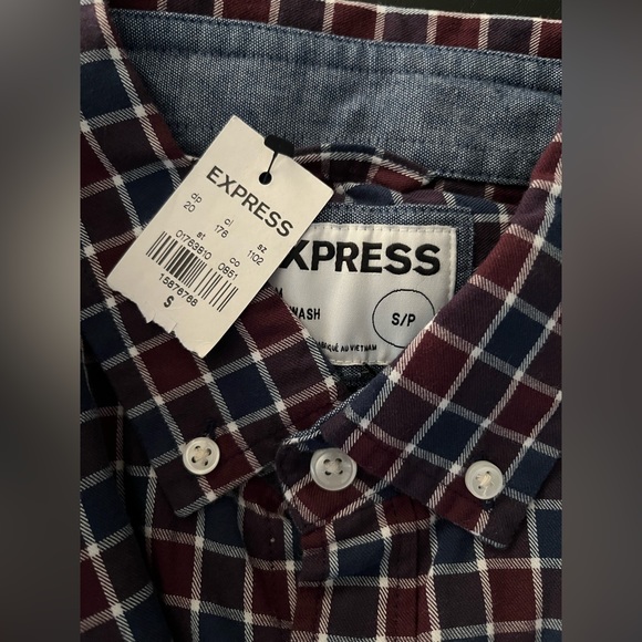 Express Slim Soft Wash Button Down Casual Dress Shirt Men Small NEW WITH TAGS - Picture 10 of 10